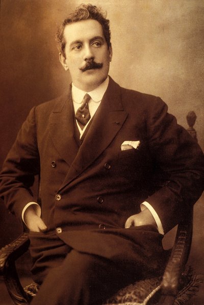 Giacomo Puccini (1858-1924) in 1890 door Unknown